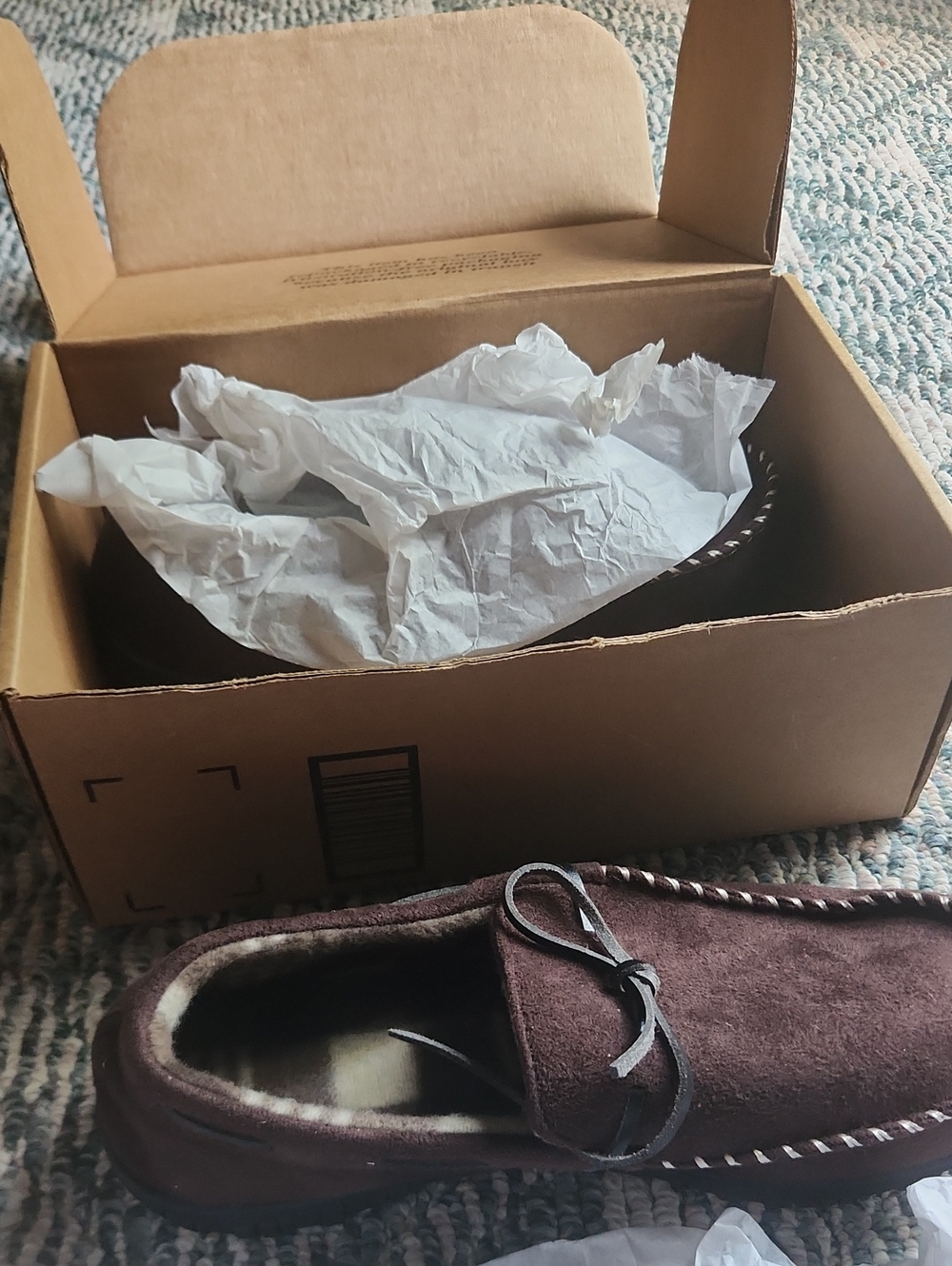 Men's Brown Suede Slip-On Moccasin Loafers with Bow